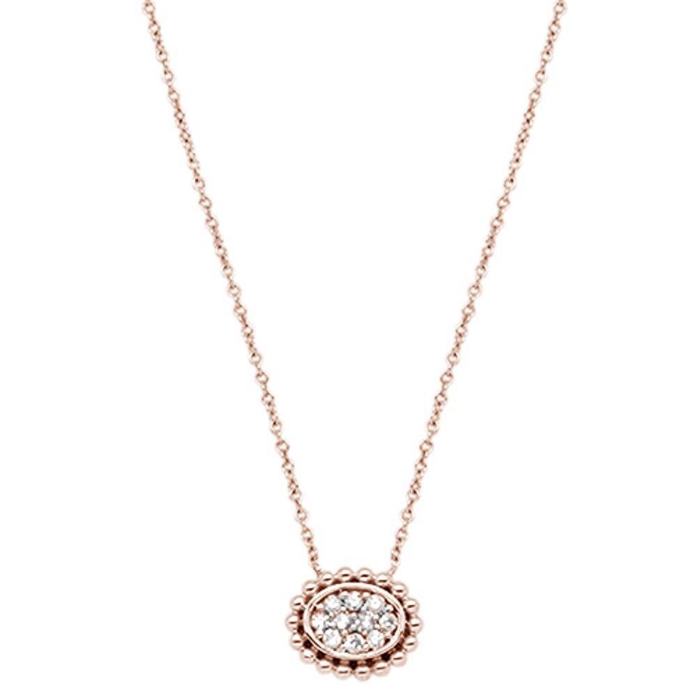 DIAMOND CLOSEOUT!  .13cts 14kt Rose Gold Round Diamond Pendant Necklace 18" Long