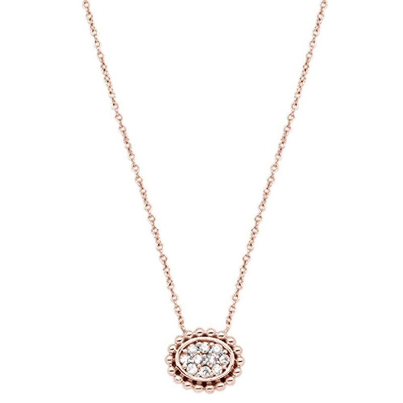 DIAMOND CLOSEOUT!  .13cts 14kt Rose Gold Round Diamond Pendant Necklace 18" Long