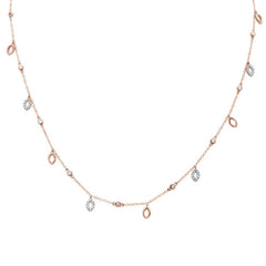 DIAMOND CLOSEOUT!  .53ct 14k Rose Gold Diamond Pendant Designer Necklace 16" Long+(1"ext)