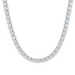 SPECIAL! 27.19ct G SI 14K White Gold Round Diamond Tennis Necklace 16"