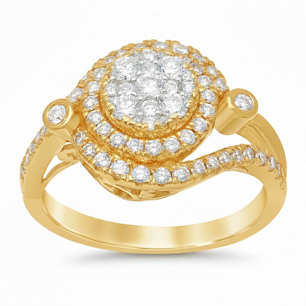 DIAMOND CLOSEOUT!  .96ct 10kt Yellow Gold Round Diamond Engagement Wedding Ring Size 6.5