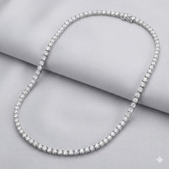 SPECIAL! 27.19ct G SI 14K White Gold Round Diamond Tennis Necklace 16"