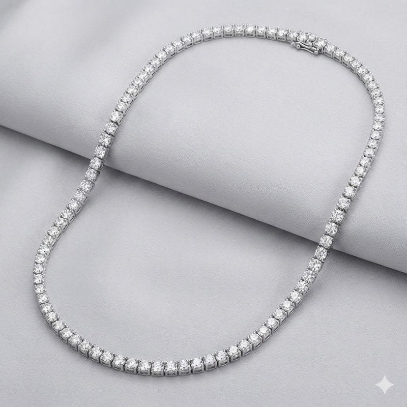 SPECIAL! 27.19ct G SI 14K White Gold Round Diamond Tennis Necklace 16"