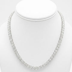 SPECIAL! 27.19ct G SI 14K White Gold Round Diamond Tennis Necklace 16"