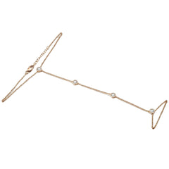 SPECIAL! .28ct 14k Rose Gold Diamond Bracelet & Ring Chain 7"+ 3" Ext