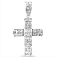 DIAMOND CLOSEOUT!  .42ct G SI 10K White Gold Diamond Cross Pendant